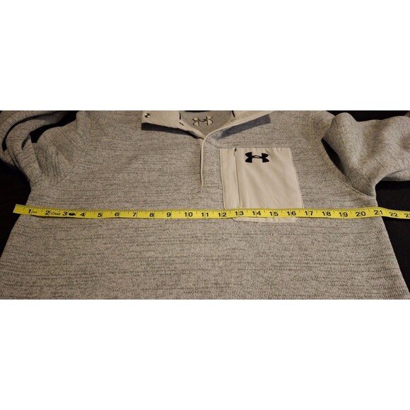 Under Armour Men's Cold Gear Fit 1/4 Snap Gray Pullover Fleece Size Medium - Picture 4 of 13